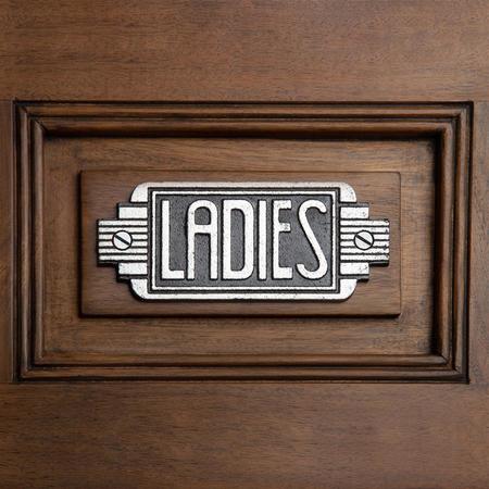 DESIGN TOSCANO Streamlined Art Deco Cast Iron Ladies Room Door Sign SP3194
